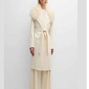 NWT FLEURETTE Kerry Wool Coat With Mohair Blend Trim size 8 $1795